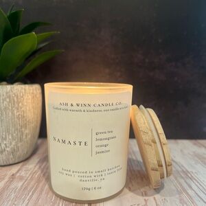 Ash & Winn NAMASTE Scented Candle - Frosted White Jar